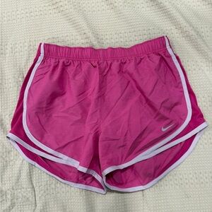 Nike Women’s Hot Pink Athletic Running Shorts with White Trim